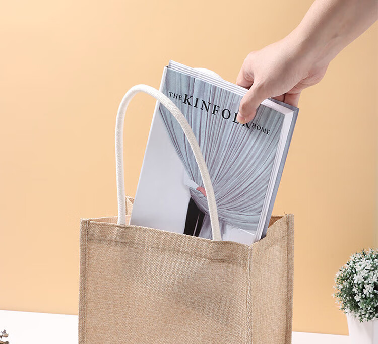 TaTanice Linen Bag, 1 Piece, Handbag, Holiday Gift Bag, Shopping Storage Bag, Lunch Box Bag 5