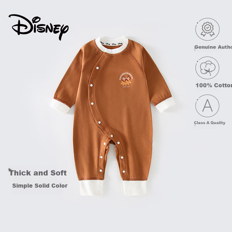 Disney Baby Clothes, Newborn Onesie Spring And Autumn Style, Pure Cotton Full Moon Baby Romper, Hundred Days Sleepwear, Autumn And Winter Season, Size 80