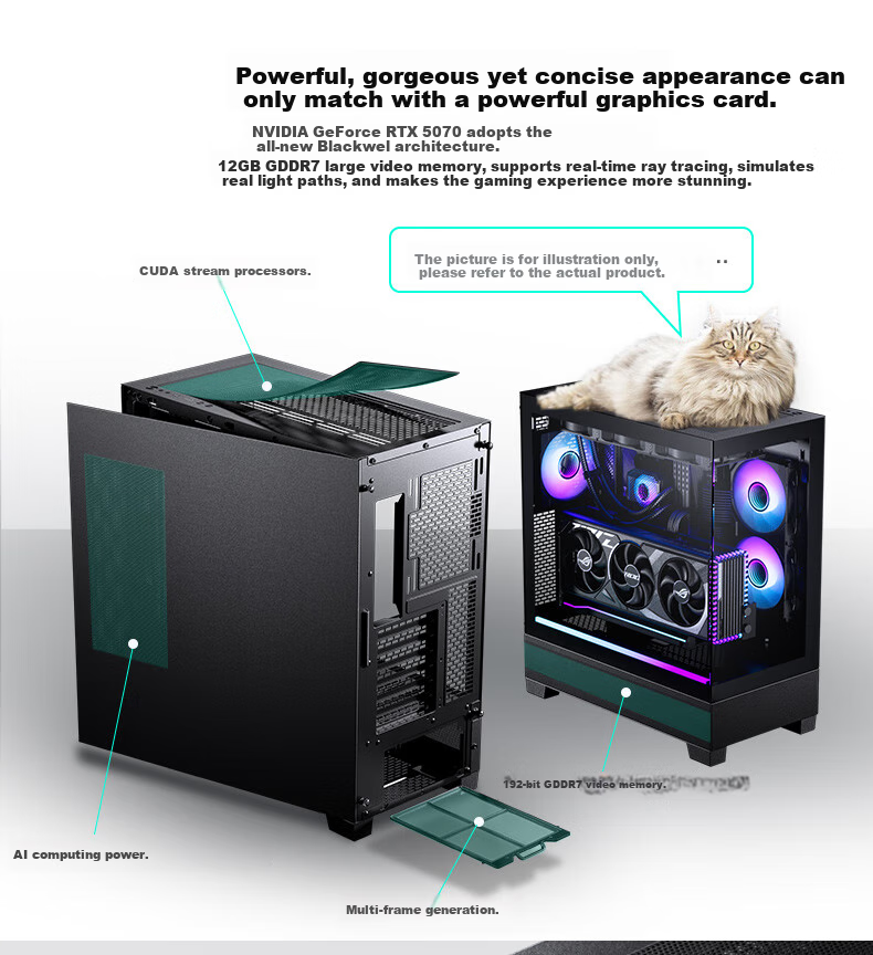 PHANTEKS XT523 View Black Sea View Tempered Glass Full View TX Motherboard Case for Desktop Computer (Side ARGB Light Strip/360mm Water Cooling Support/Type-C) 9