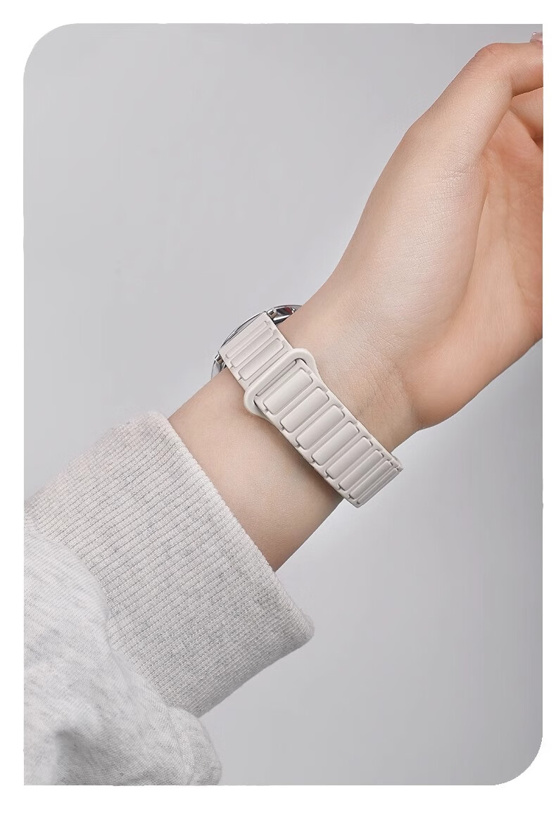 Iboann Compatible with Huawei GT5/GT6 Watch Band for Women, Magnetic Silicone Strap for GT6 PRO, Herringbone Pattern Summer Mint Fresh Women's Watch GT5Pro Wristband 42mm 11