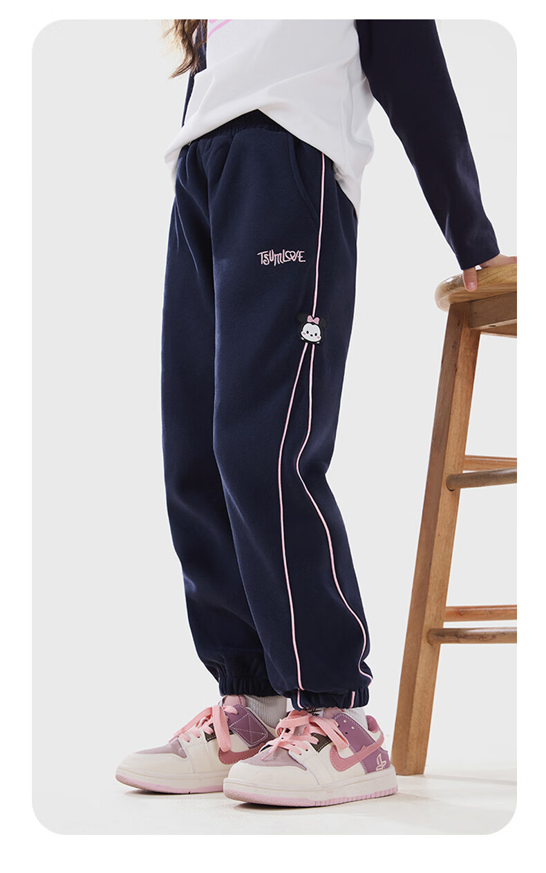 Disney Children's Pants Spring And Autumn Girls' Sweatpants Kids' Casual Trousers Children's Clothing 91127 Navy Blue 160 12