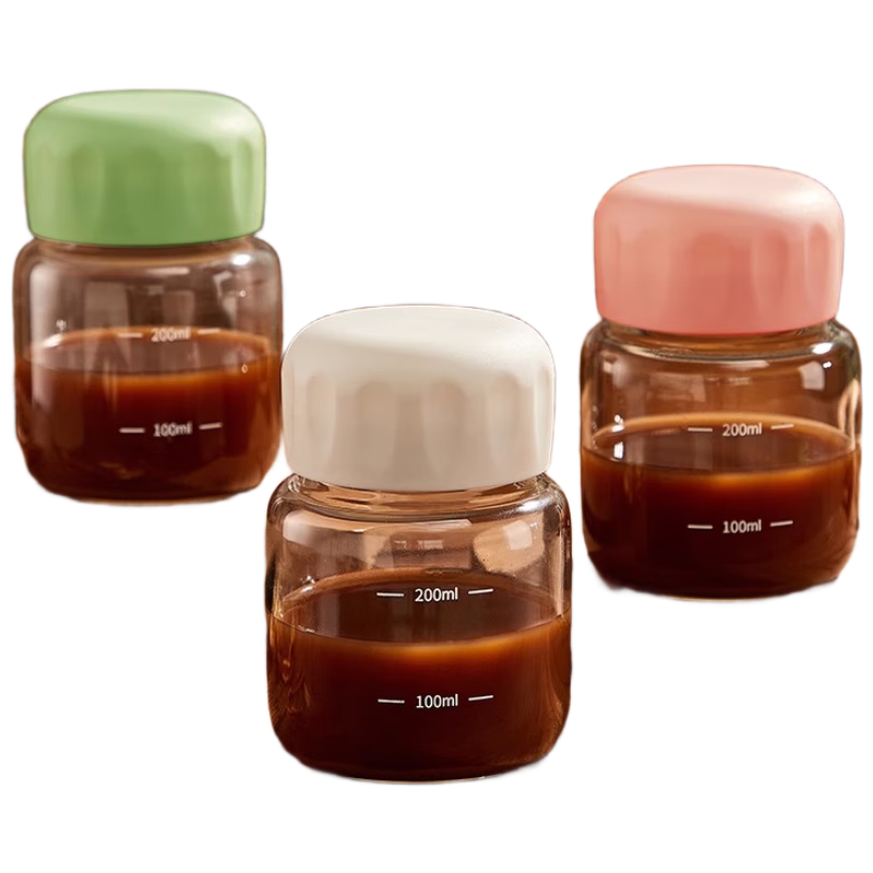 Home Story Herbal Medicine Storage Bottle Food-Grade Heat-Resistant Glass Herbal Container Sealed Jar Portable Herbal Cup