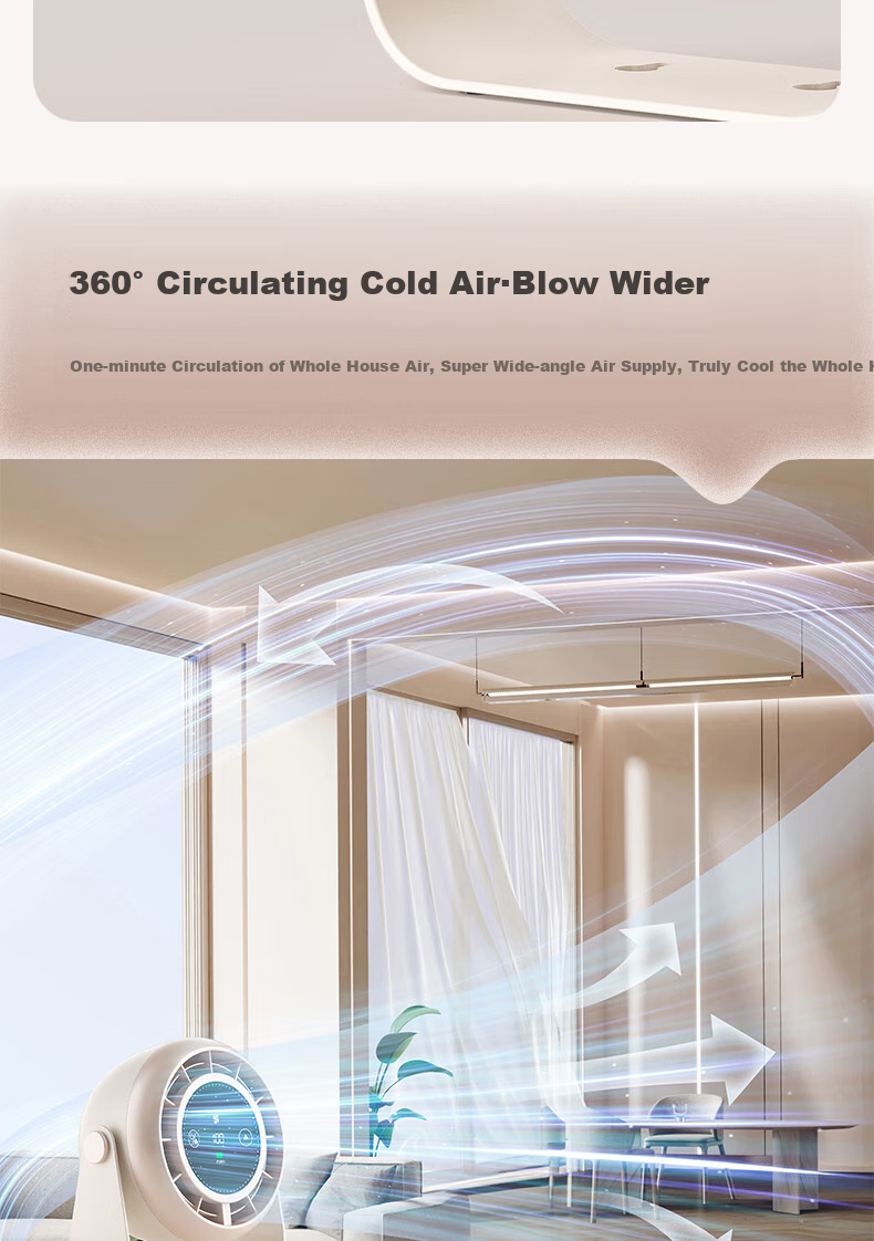 Suoying Dual Turbo 100-Speed Desktop Fan Small Silent USB Rechargeable Portable Outdoor Double-Head Air Circulation Cooling Fan for Dormitory Bed Office 12