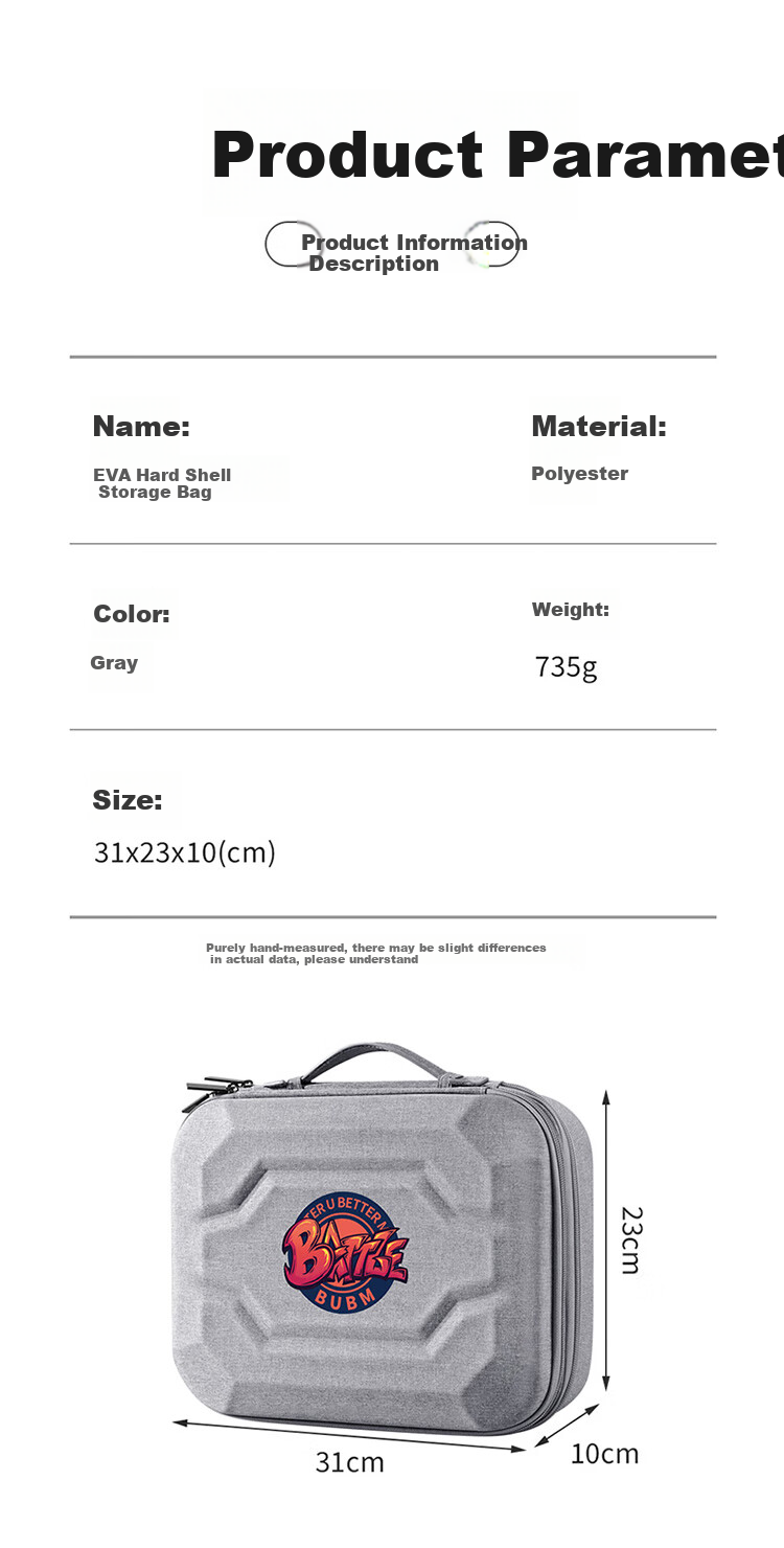 Biyoumei Digital Storage Case, Hard Shell EVA Box, Large Capacity, for Data Cables, Hard Drives, Headphones, And Accessories Organization, Handheld, with Rows 9