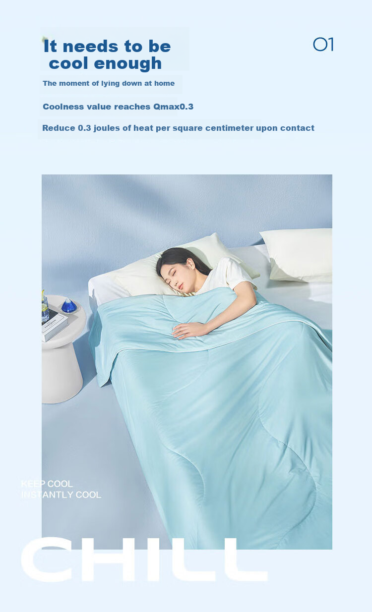 JD Original OK Glacier Quilt A-Class Cooling Comforter, Cooling Value 0.3, Summer Cooling Quilt, Machine Washable Air Conditioning Quilt, 2x2.3m 5