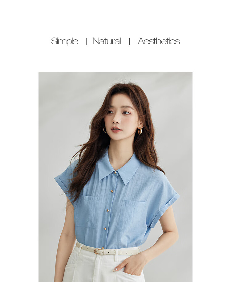 Inman Commuter Elegant Cap Sleeve Short Sleeve Shirt Women Summer Fashion High-End Roland Purple L 2