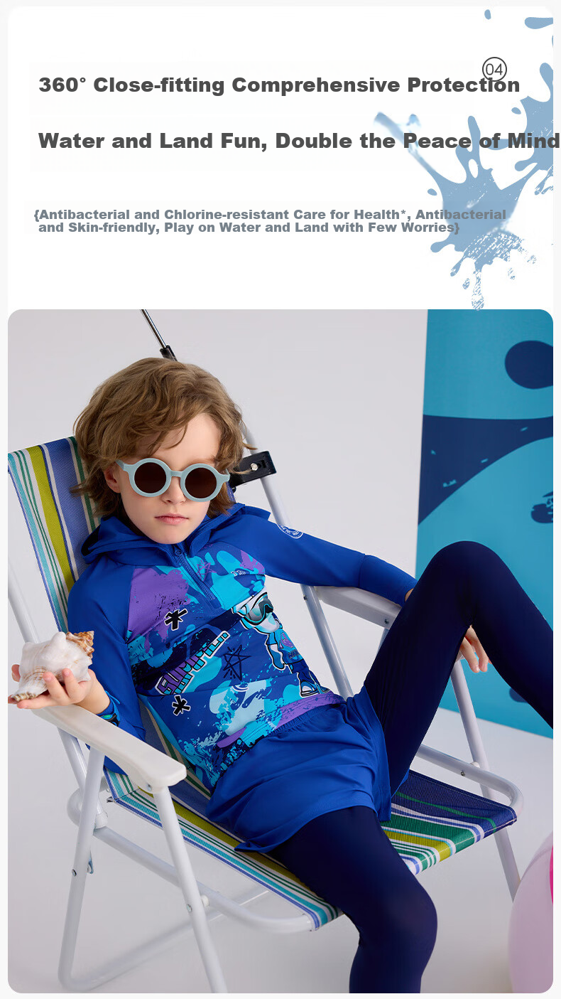 WATERTIME / Shuichuan Children's Swimwear for Boys, New Style Long-Sleeve And Long Pants, Diving Hot Spring Warm Quick-Dry Sun Protection Suit 6
