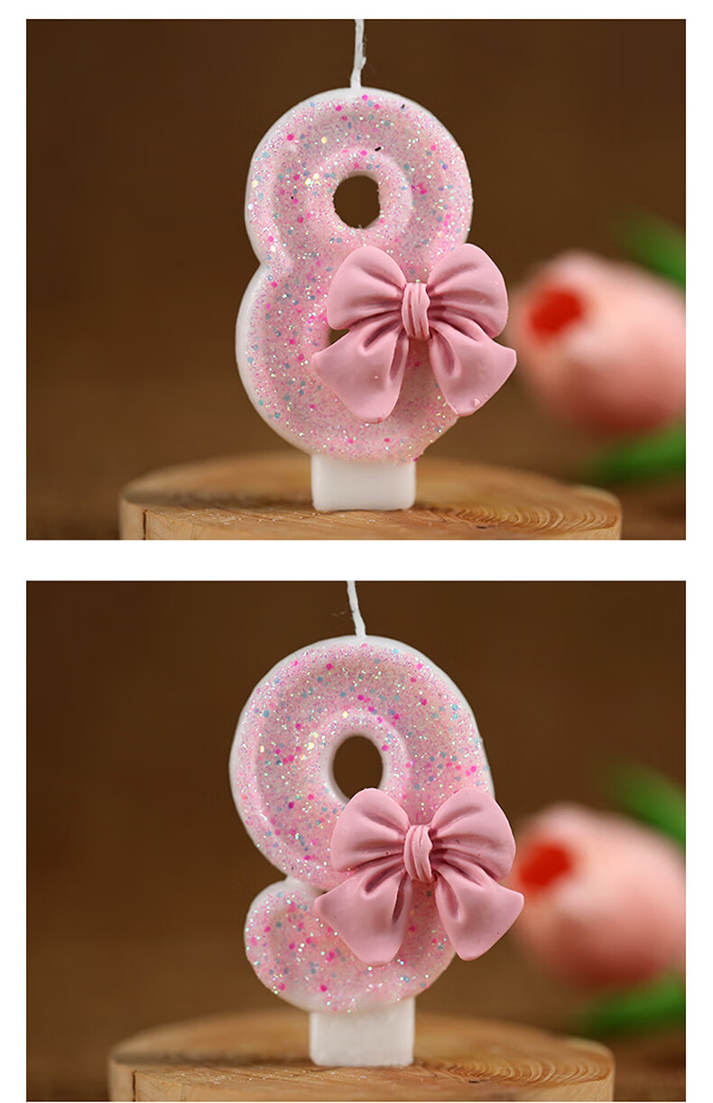 Duomeiyi Birthday Candle Scene Decoration Creative Cake Cartoon Candles Pink Butterfly Candle Holder Number 7 7