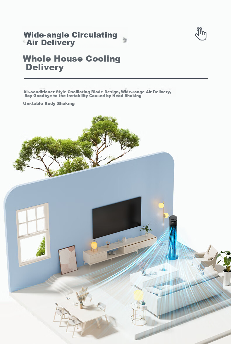 Midea [Cool And Refreshing Fragrance] Humidifying Cooling Home Air Cooler, Purifying Cold Wind Fan, Water-Cooled Bladeless Tower Fan, Floor-Standing Cool Air Machine, Quiet Cooling Fan, Cooling Mini Air Conditioner AAF10MB 12