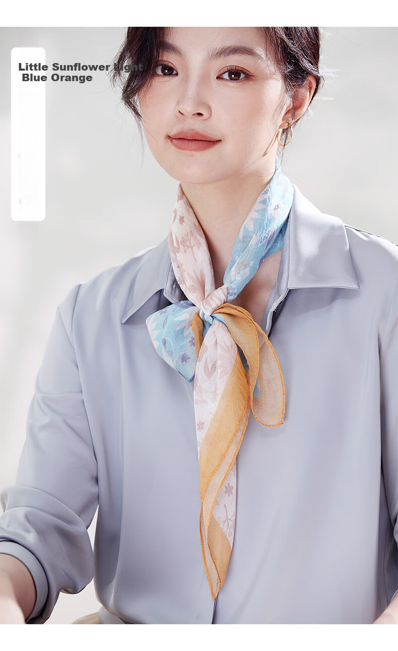 Hangsilu Silk Scarf for Women, Mulberry Silk Scarf, Square Scarf, Pearl Shawl, Birthday And Holiday Gift for Mom 12