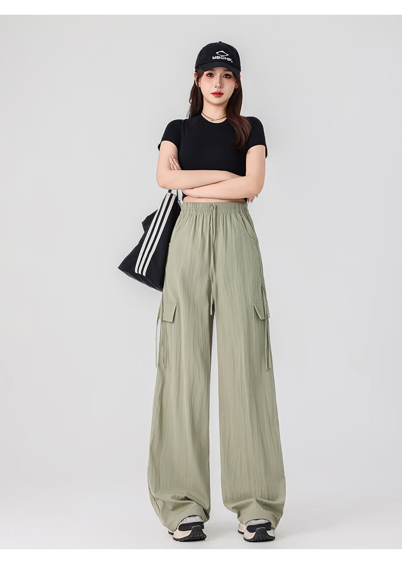 LangSha Women's Cargo Pants with Drawstring for Petite Figures, Lightweight Summer 2025 Butterfly Bow Casual Quick-Dry Trousers Paratrooper Pants 19