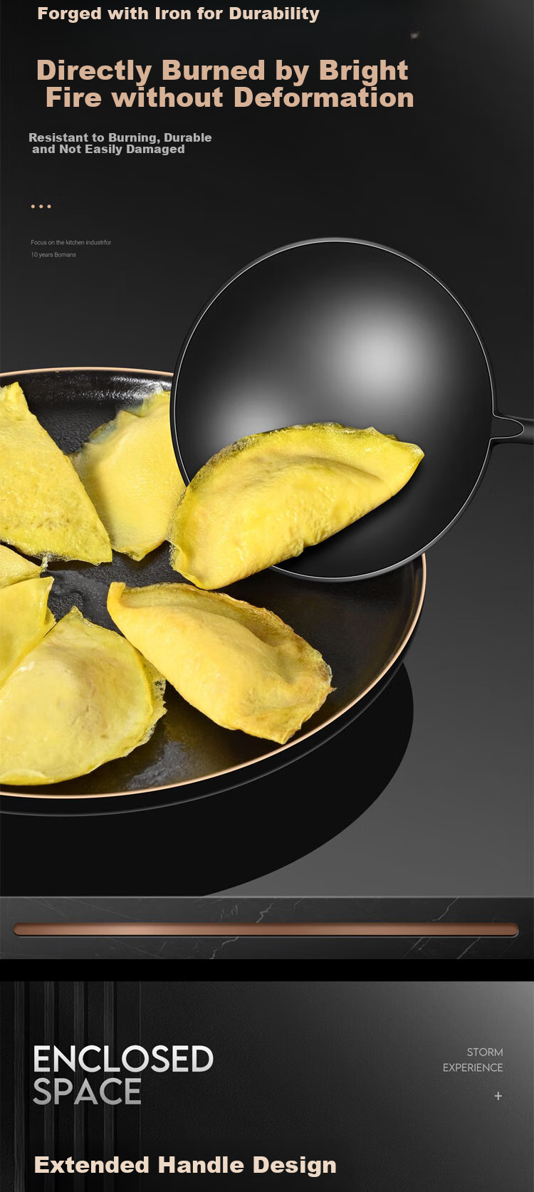 Dipuer Zhangqiu Iron Wok Spatula, Household Stir-Fry Spoon, Kitchen Non-Stick Pan Cooking Ladle, Iron Pan Special Spoon, Handmade Egg Dumpling Spoo 3
