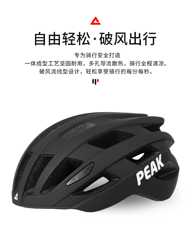 PEAK Integrated Shaped Wind-Resistant Cycling Helmet for Men And Women, Mountain And Road Bike Safety Helmet, Matte Black 1