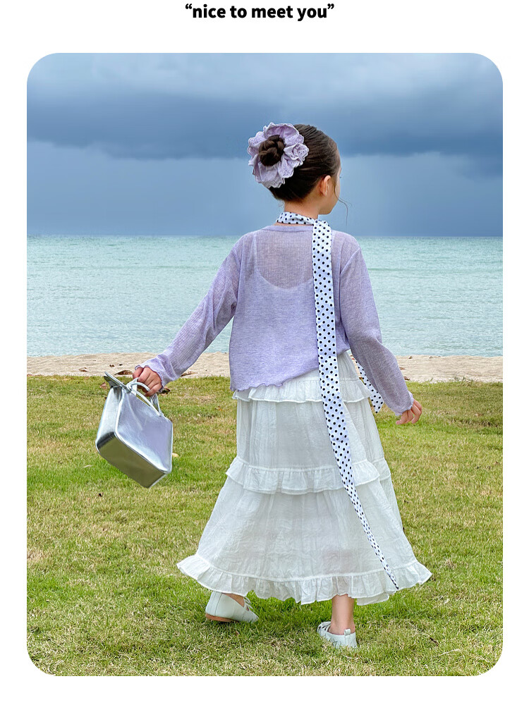 Tutuxiaoxiang Girls' A-Line Skirt, Children's High-Waisted Slimming Skirt, Stylish Puffy Skirt, White, Size 110, Height about 110cm 22