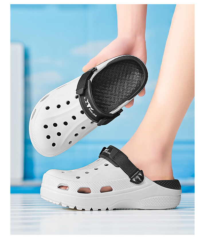 G.N.Shi Jia Men's Shoes, Summer Outdoor Wear, Thick-Soled Hollow Breathable Hole Shoes, Outdoor Stream Tracing Beach Sandals 8