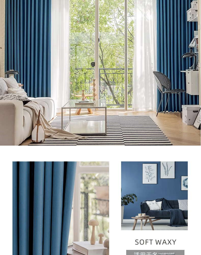 Ali Blackout Curtains, Sunshade Curtains, Ready-Made, No Drilling Required, Soundproof, with Hooks, 2.5*2.4 Meters 15