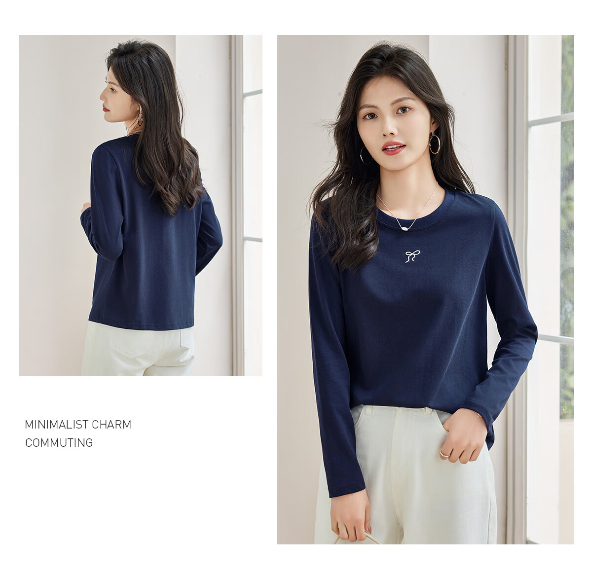 Taxiang Women's Short-Sleeve T-Shirt, Round Neck, Casual Versatile Embroidered Top, Ladies' T-Shirt, Simple Short-Sleeve Undershirt T143T1390 30