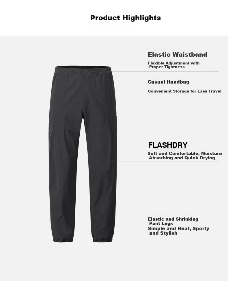 The North Face Men's Outdoor Comfortable Quick-Dry Breathable Pants 8BA9, Cosmic Black/4H0, Size M 2