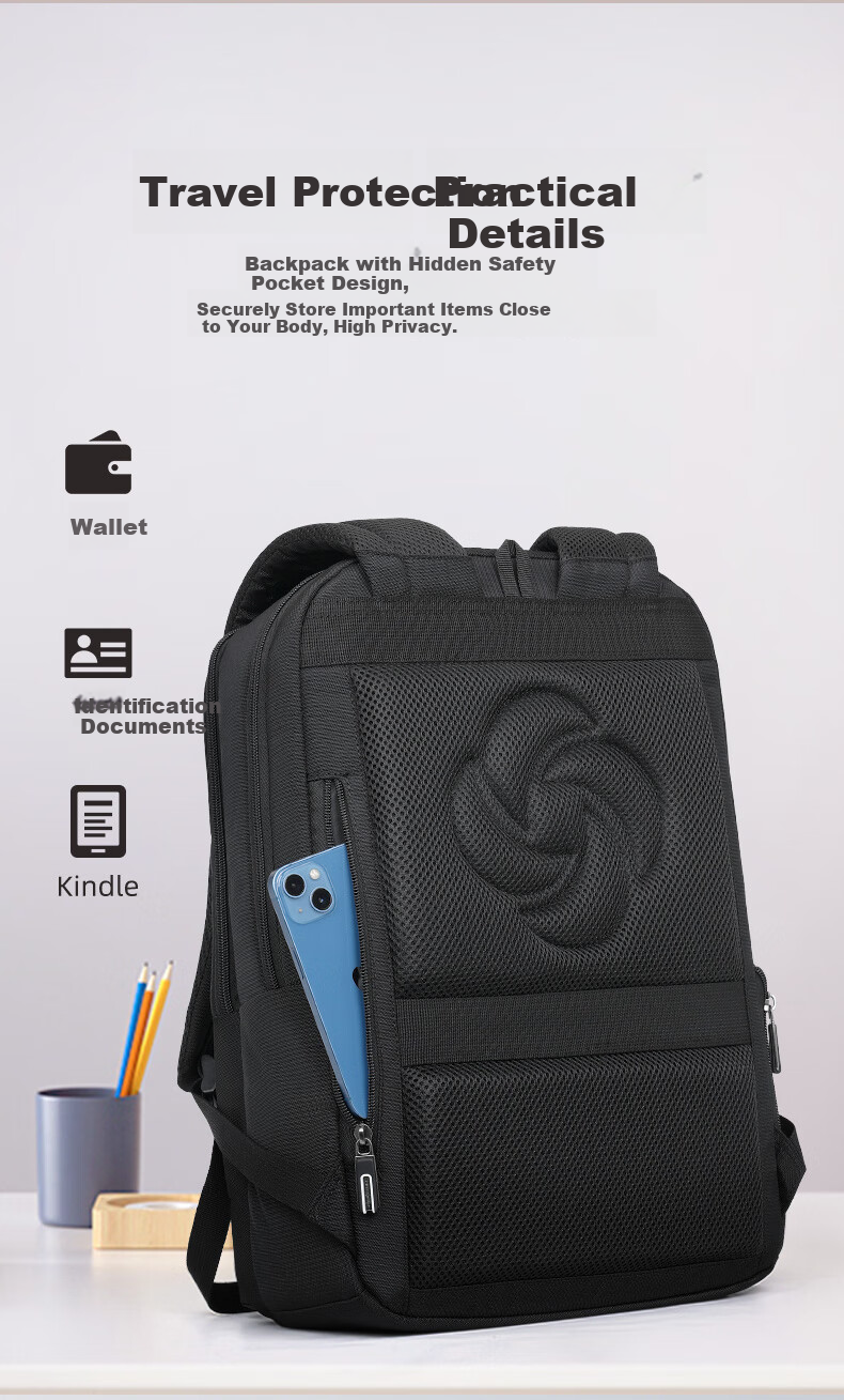 Xinxiuli Backpack Laptop Bag for Men, 16-Inch Large Capacity Backpack, School Bag, Business Travel Bag, Casual Urban Style 9