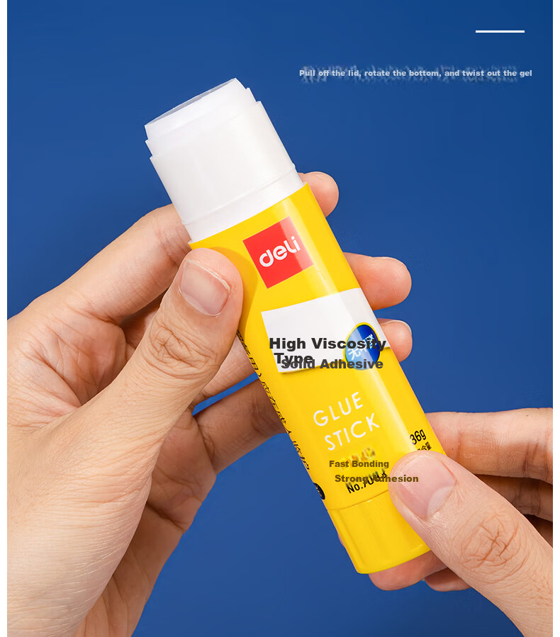 Deli 36g High Viscosity PVP Solid Glue Stick, Formaldehyde-Free Quick-Drying Durable Adhesive, Strong Bonding, Student Stationery, Single Stick for Order Filler, Office Supplies 13