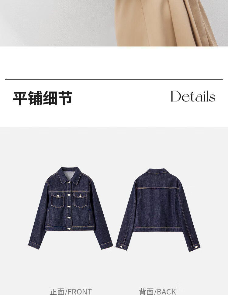 Sentubila Casual Denim Jacket for Women, Spring Season, Petite, Long-Sleeved, Loose-Fitting Outerwear, Slim-Fit Top, Navy Blue, M 25