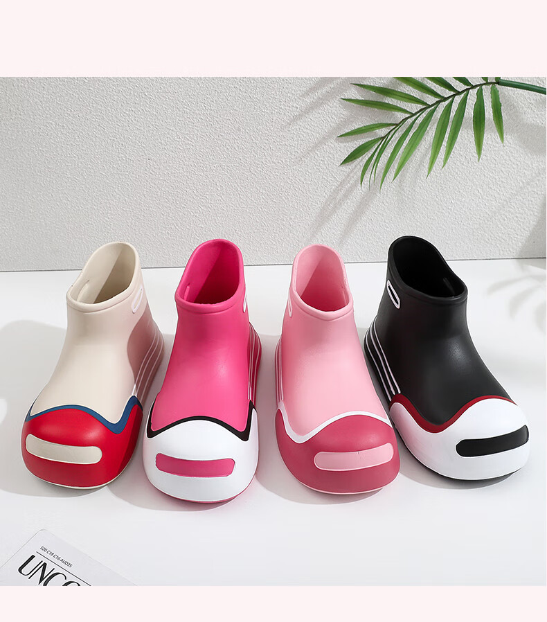 GUOLUOFEI Kids Waterproof Non-Slip Rain Boots for Girls, Cute Kindergarten Children, Khaki, Size 32/33 10