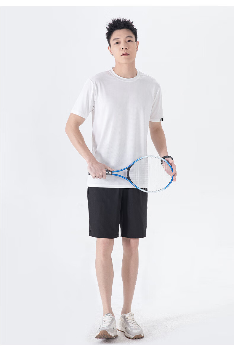Huili Men's Sports Set, Summer Short-Sleeve T-Shirt, Breathable Quick-Dry Shorts, Casual Undershirt, Running Fitness Five-Point Shorts 8