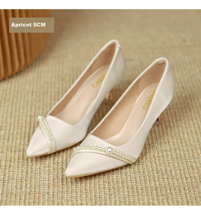 CARTELO French Wedding Shoes Elegant Women's High Heels KCC-2022 Apricot (5cm) 38 17