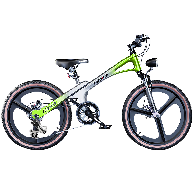FOREVER Children's Bicycle for Older Kids 6-12 Years Old, Magnesium Alloy Variable Speed Mountain Bike for Boys And Girls, Student Bike, 22-Inch Gree