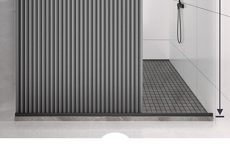 Mercury Home Textiles Mold-Resistant Bathroom Shower Curtain Foldable Magnetic Partition High-Grade Waterproof Shower Curtain Dry-Wet Separation Single Panel 1