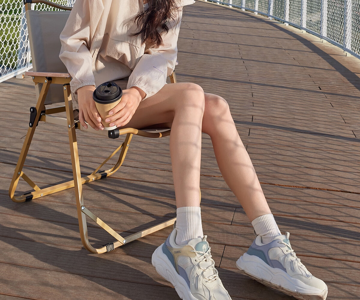 CAMEL Outdoor Casual Shoes Spring Women's Retro Dad Shoes Breathable Comfortable Thick-soled Sports Shoes Men 3032 Light Gray 37 6