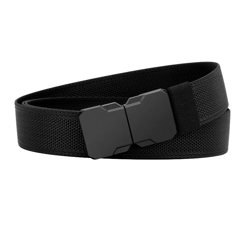 Gugeti Men's Leather Belt, Casual Pants, Elastic Waistband, Outdoor Sports, Military Training, Woven Tactical Buckle Belt, Father's Day Gift