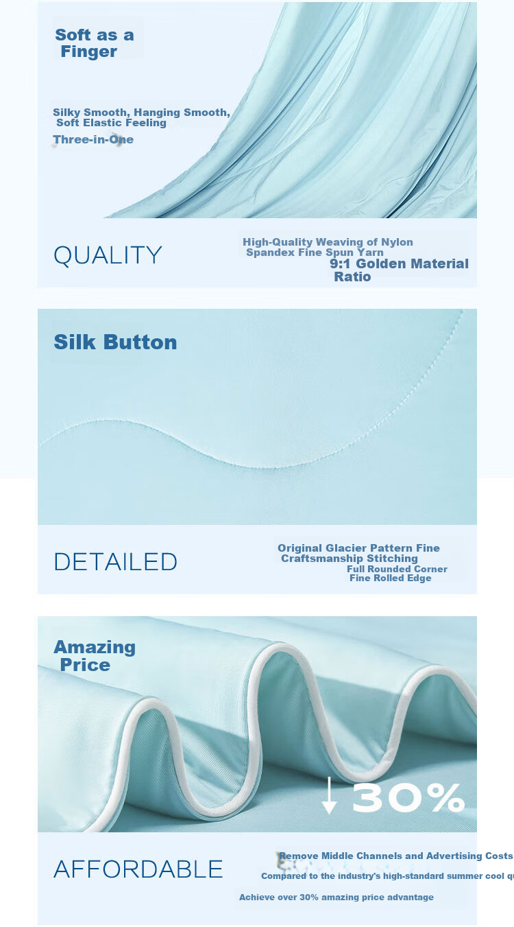 JD Original OK Glacier Quilt A-Class Cooling Comforter, Cooling Value 0.3, Summer Cooling Quilt, Machine Washable Air Conditioning Quilt, 2x2.3m 13