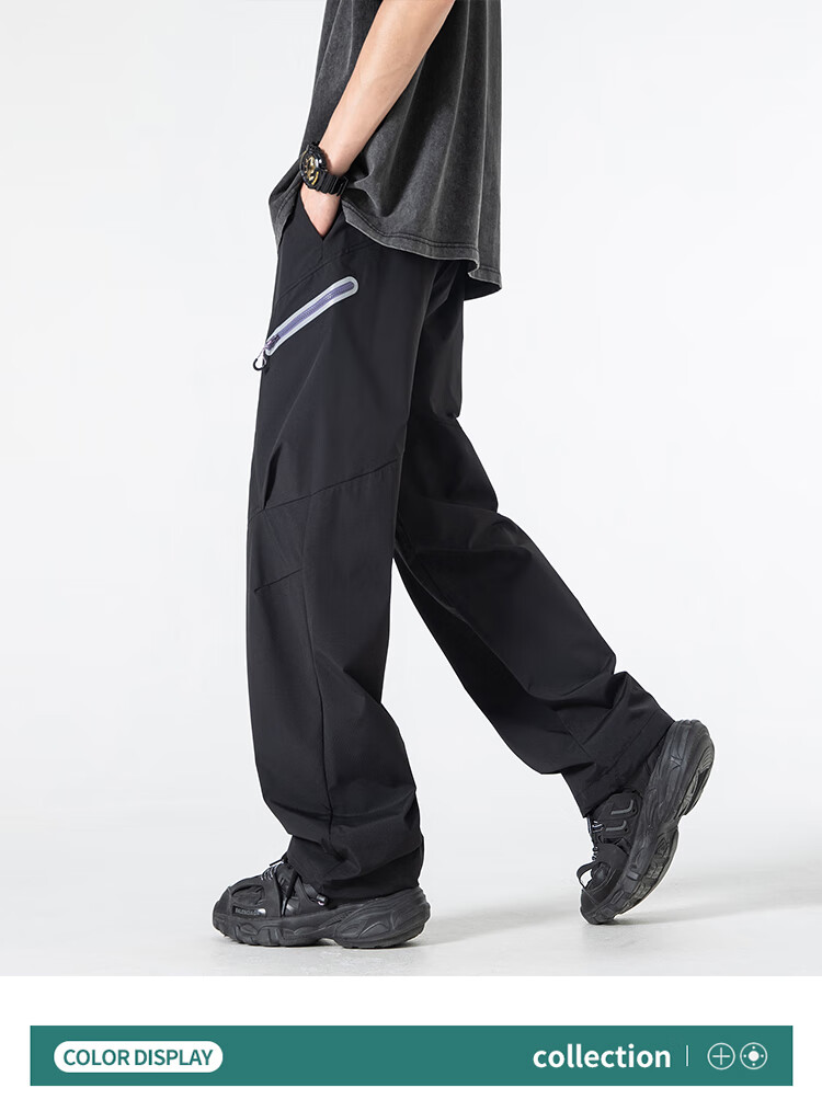 MMOPTOP Quick-Dry Tactical Pants for Men, Spring And Summer Outdoor Sports Loose Breathable Cargo Pants MIZ02 Obsidian Black L 9
