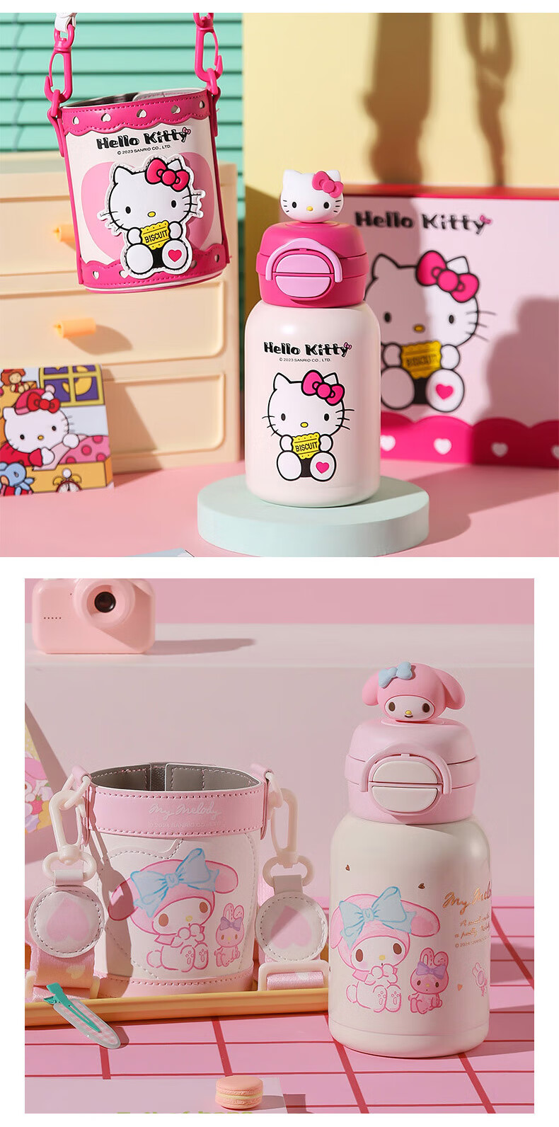 BEDDYBEAR Open-Mouth Smiling Double-Lid Children's Insulated Cup with Straw, 316 Stainless Steel Large Capacity Thermos Flask, 600ML Ledi 6