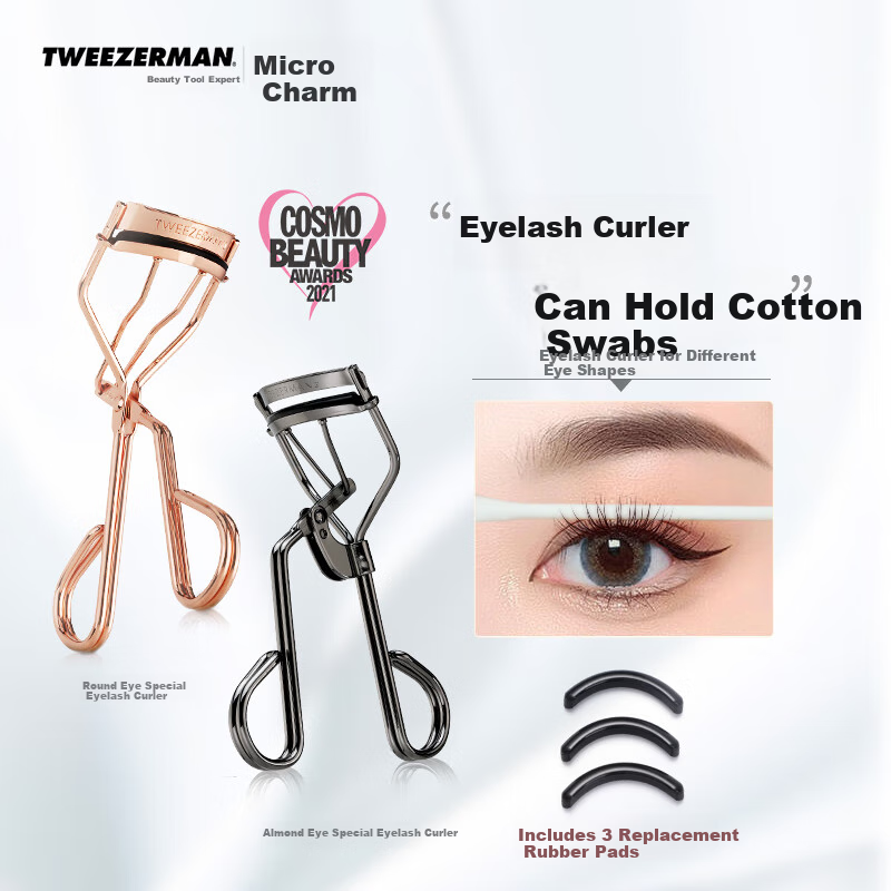 Tweezerman, Japanese Imported Eyelash Curler, Professional Sunflower Stylist Tool, Gift for Rose Gold