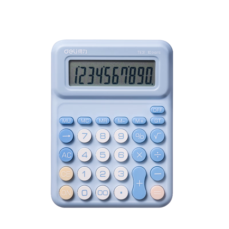 Deli People's Education Edition Fourth Grade Same Model Elementary School Student-Specific Calculator, Math Textbook Synchronized Computer, Multifunctional Office And Accounting Calculation TE31 Blue