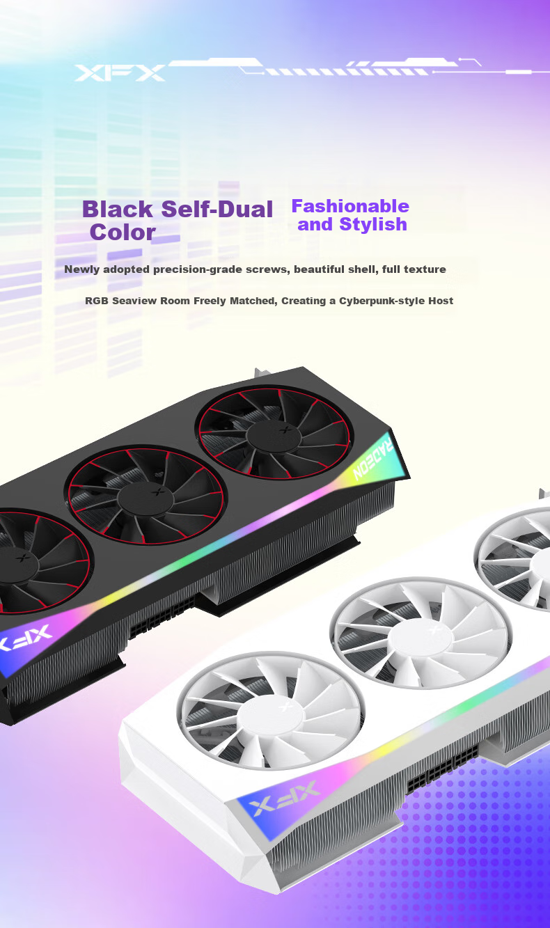XFX AMD RADEON RX 9070 XT OC Phoenix Nirvana 16GB White New Gaming And Design Intelligent Learning Desktop Computer Graphics Card 15