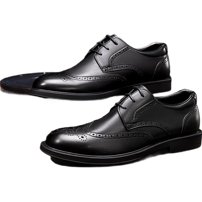 Bata Formal Shoes for Men, Spring And Autumn Breathable Cowhide And Sheepskin Brogue Business Commute Wedding Shoes