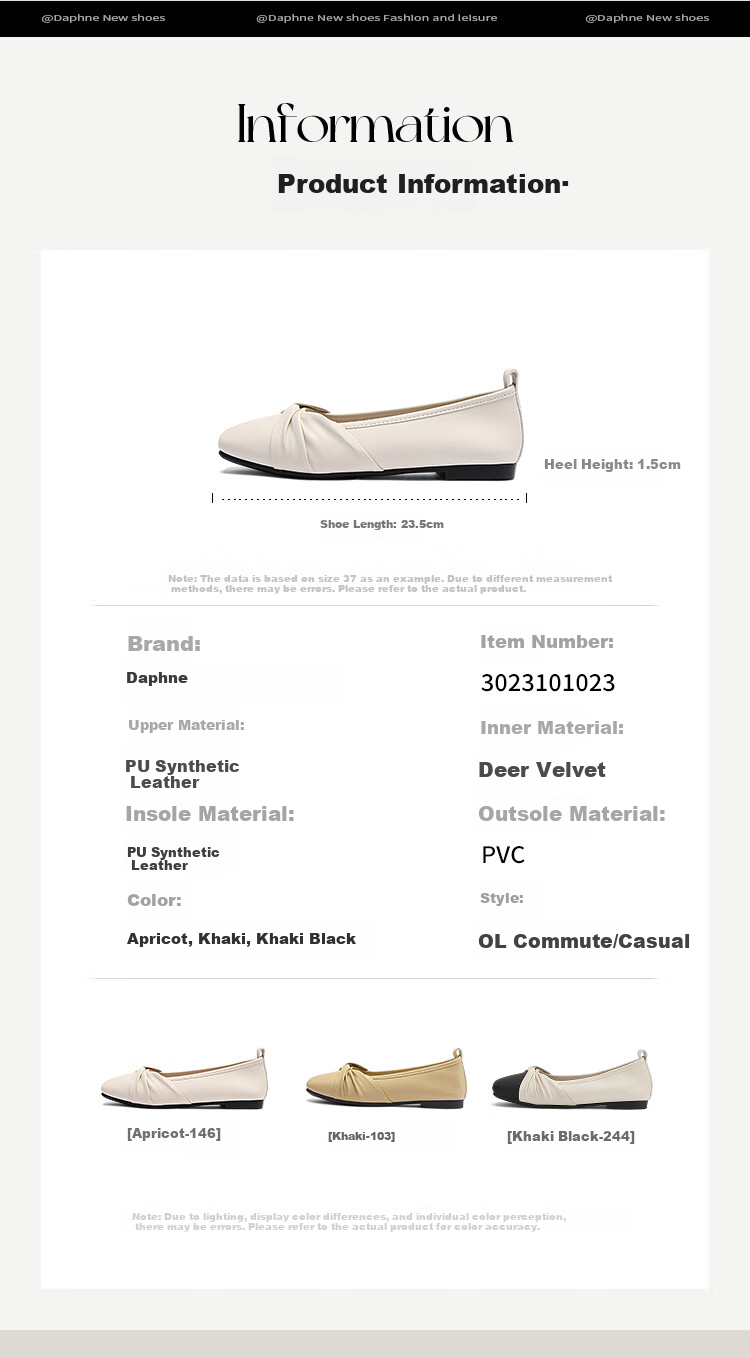 DAPHNE Women's Flats, 2026 New Spring And Autumn French-Style Gentle Evening Shoes, Flat Slip-On White Loafers, Mom Shoes 6