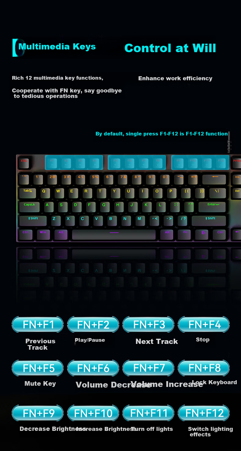 Aigo DK104 Mechanical Keyboard And Mouse Combo Wired Plug-And Gaming Office Keyboard And Mouse Set Full Anti-Ghosting RGB Lighting Black Red Switch 6