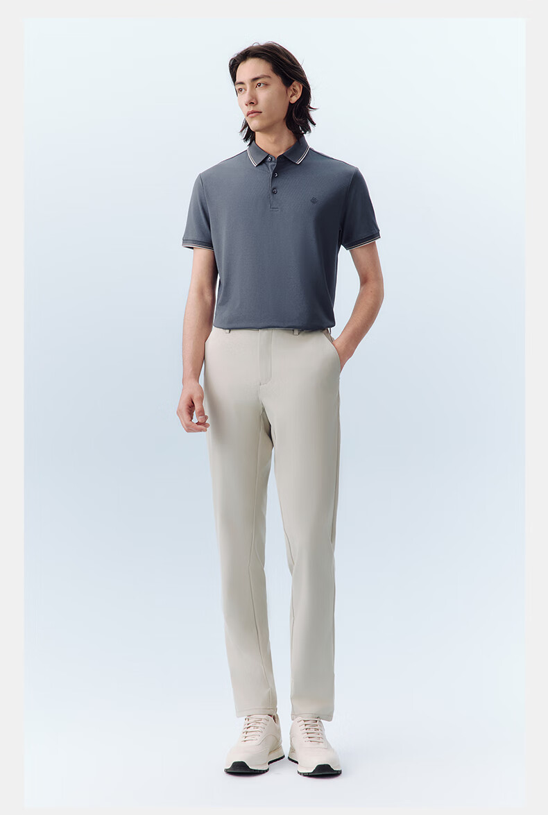 Hodo [Lin Gengxin's Style] Modal Silk Short-Sleeve Cool-Feeling Antibacterial Polo Shirt, Turn-Down Collar T-Shirt 31
