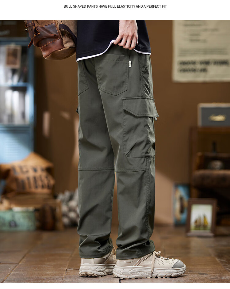 JEEP High-End Cargo Casual Pants for Men, New Style for Fall 2026, Loose Straight-Leg Trendy Wide-Leg Trousers for Me 11