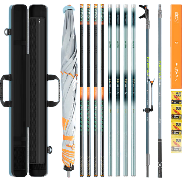 JIADIAONI Fishing Rod Bag, Hard Shell Rod Case, Umbrella Bag Integrated Storage, Fishing Tackle, Rod-Specific, Waterproof Stand, 130*14*12