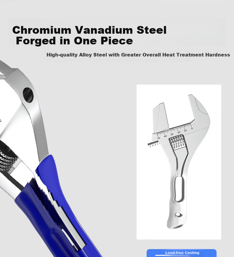 Yanran Multi-Functional Universal Wide-Mouth Adjustable Plumbing Wrench [8-Inch Pipe And Hand Wrench with Gloves] 6