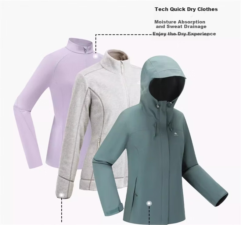 DECATHLON Women's Outdoor Jacket, Windproof And Waterproof, Lightweight for Spring And Summer, MH150 White-5114381 7