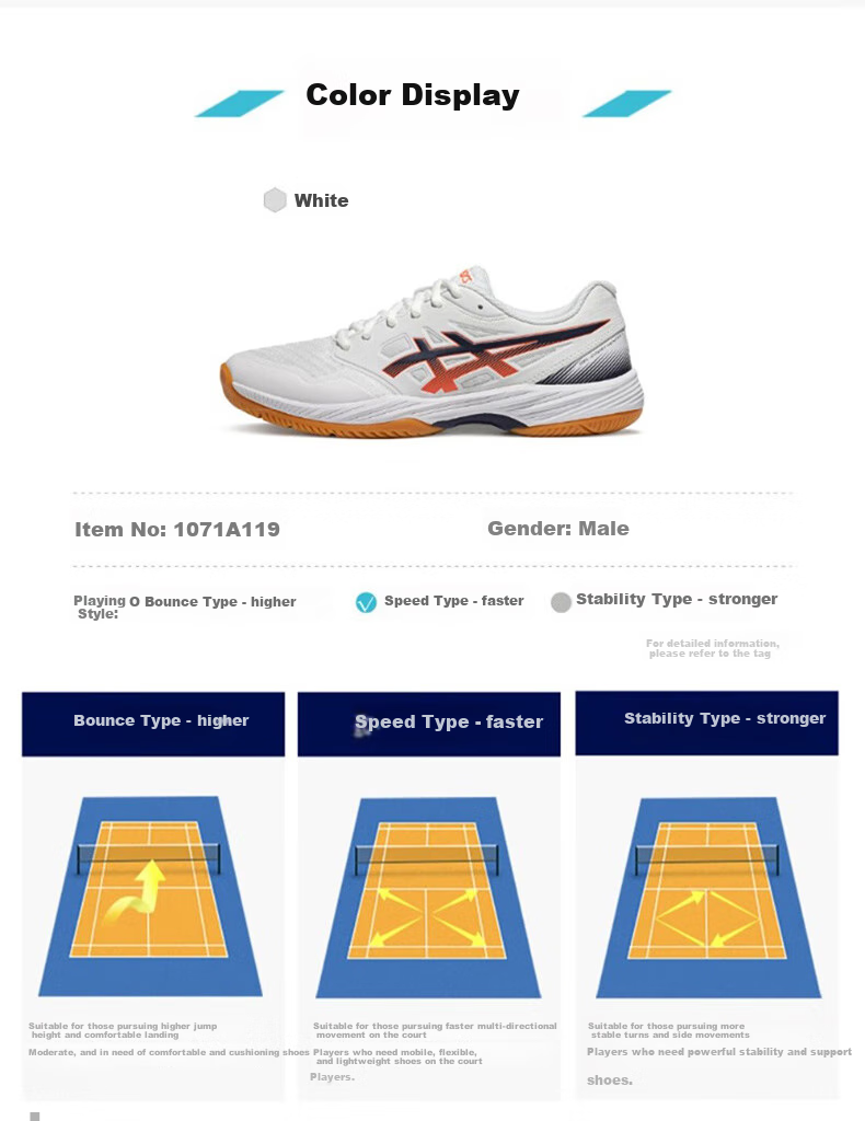 ASICS GEL-COURT HUNTER FF Men's Badminton Shoes Shock Absorption Durable 1071A111-103 Size 43.5 3