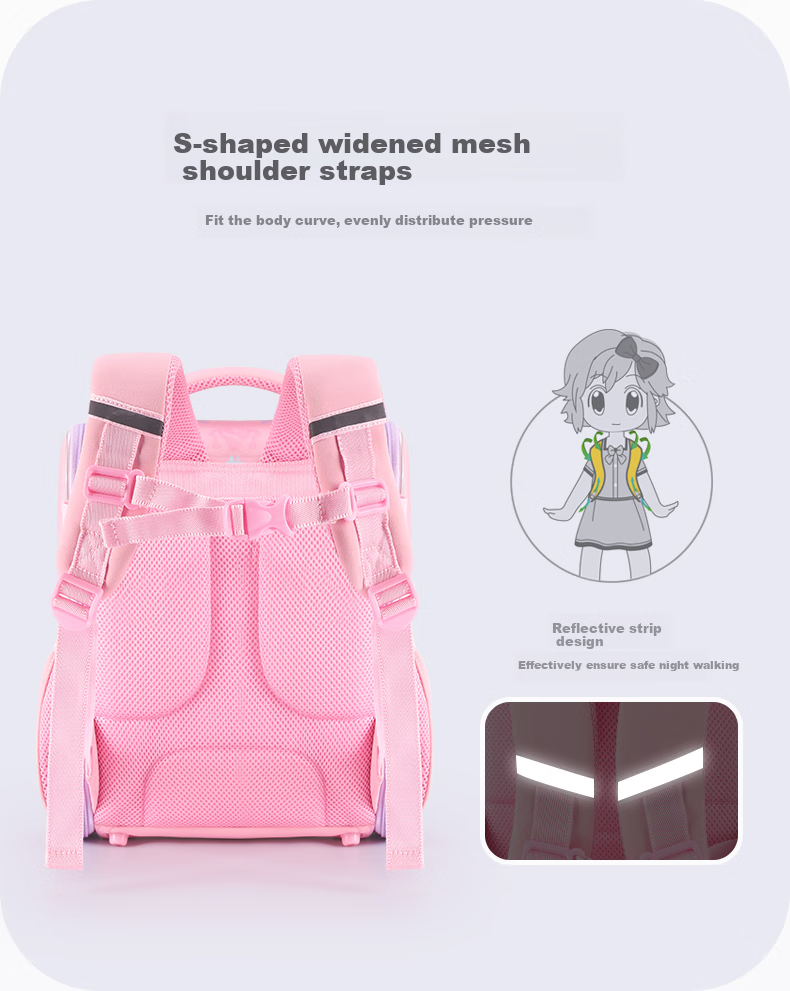 Disney Song Song Children's Backpack for Kindergarten And Elementary School Students, Cute School Bag for Boys And Girls, Trendy Outdoor Backpack ST80137 Pink 4