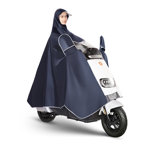 Yadi Electric Bicycle Raincoat Poncho for Men And Women, Adult Cycling Scooter Thick Long Style with Reflective Strips Single-Person Rain Poncho