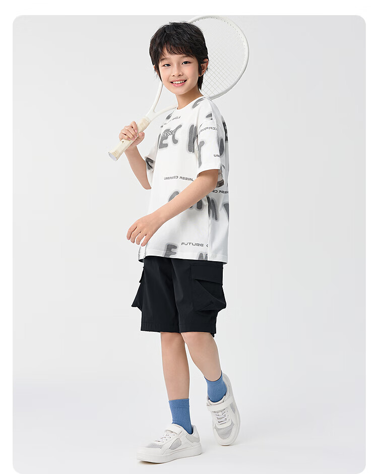 BALABALA [Mall Matching Style] Children's Short-Sleeve Set, Kids' Summer Outfit, Two-Piece Cool-Feeling Set for Boys 8